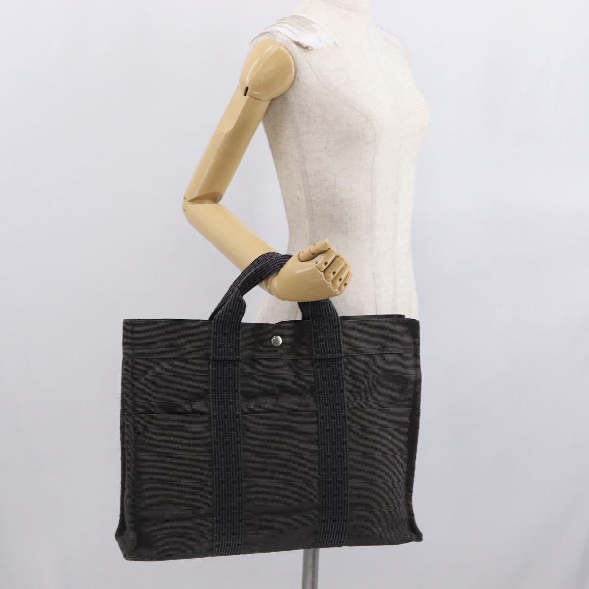 Hermes Fourre-Tout Herline Canvas Gray Canvas Tote Bag Bag (Pre-Owned)