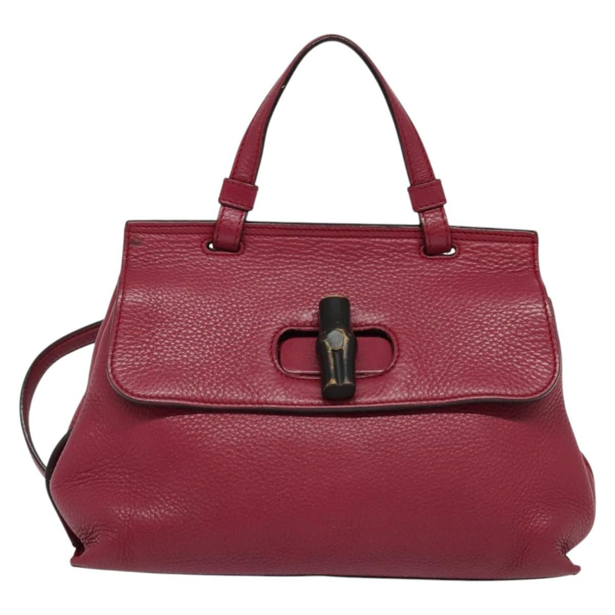 Gucci Bamboo Daily Top Handle Bag Leather Pink Leather Bag (Pre-Owned)