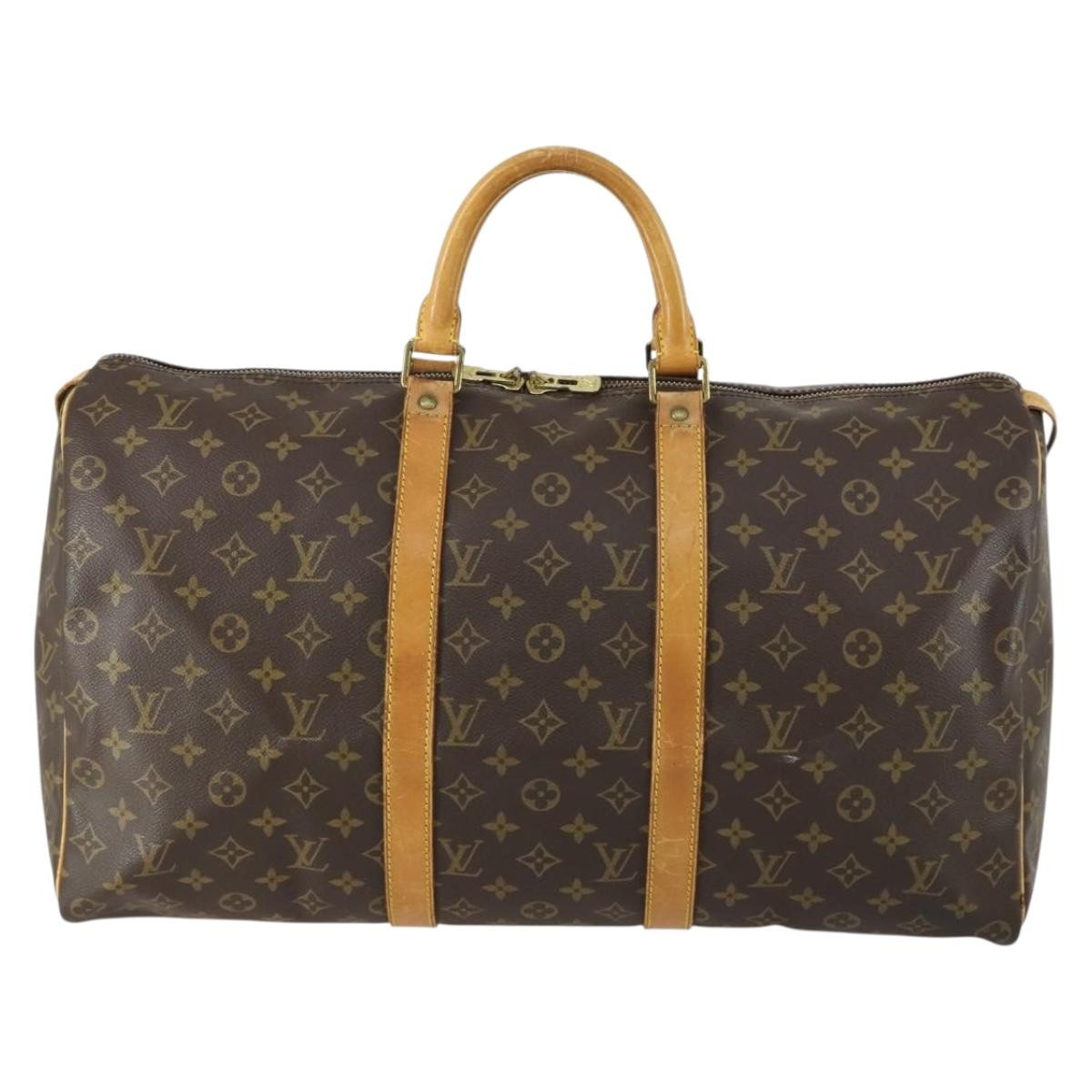 Louis Vuitton Keepall Bag Monogram Canvas Brown Canvas Travel Bag Bag (Pre-Owned)