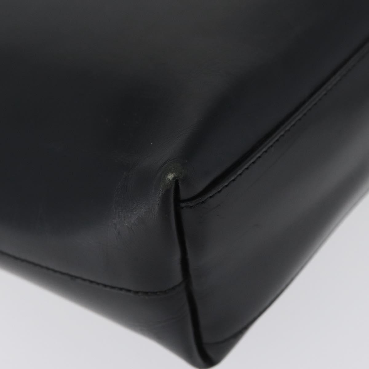 Prada Vintage Tote Leather Black Leather Tote Bag Bag (Pre-Owned)