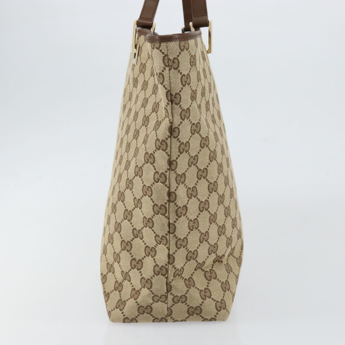 Gucci Vintage Bucket Shopping Tote Gg Canvas Beige Canvas Tote Bag Bag (Pre-Owned)