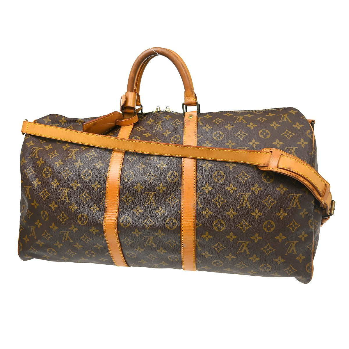 Louis Vuitton Keepall Bandouliere Bag Monogram Canvas Brown Canvas Travel Bag Bag (Pre-Owned)
