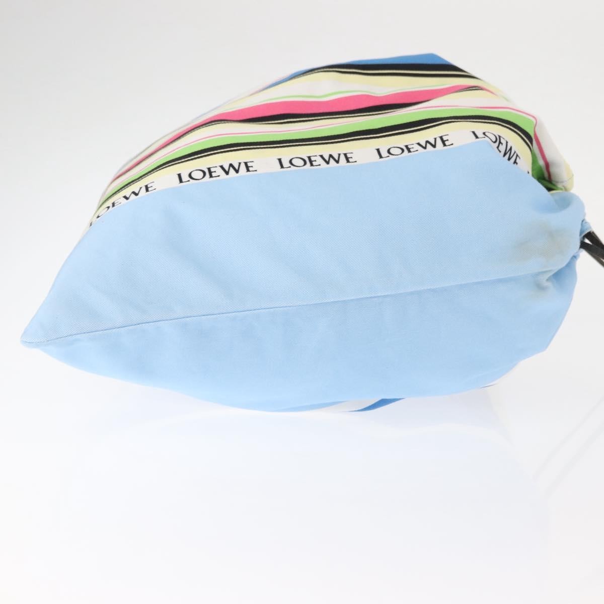 Loewe Drawstring Pouch Printed Canvas Blue Canvas Bag (Pre-Owned)