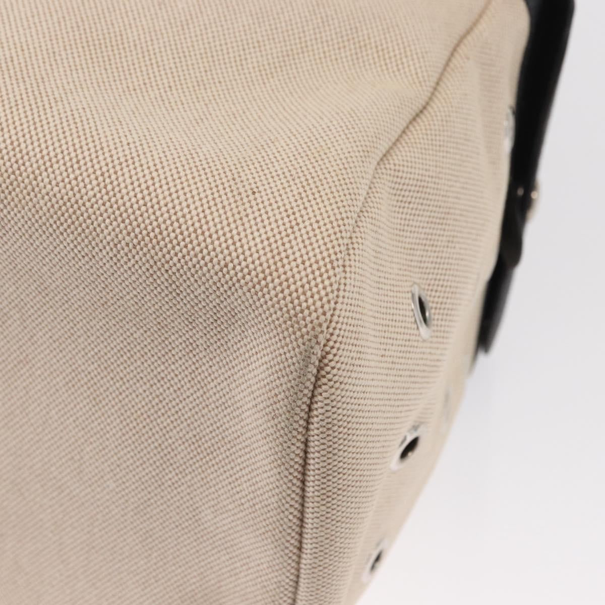 Hermes Sac De Transport Pour Chiens Pet Dog Carrier Toile With Leather Beige Canvas Shoulder Bag Bag (Pre-Owned)