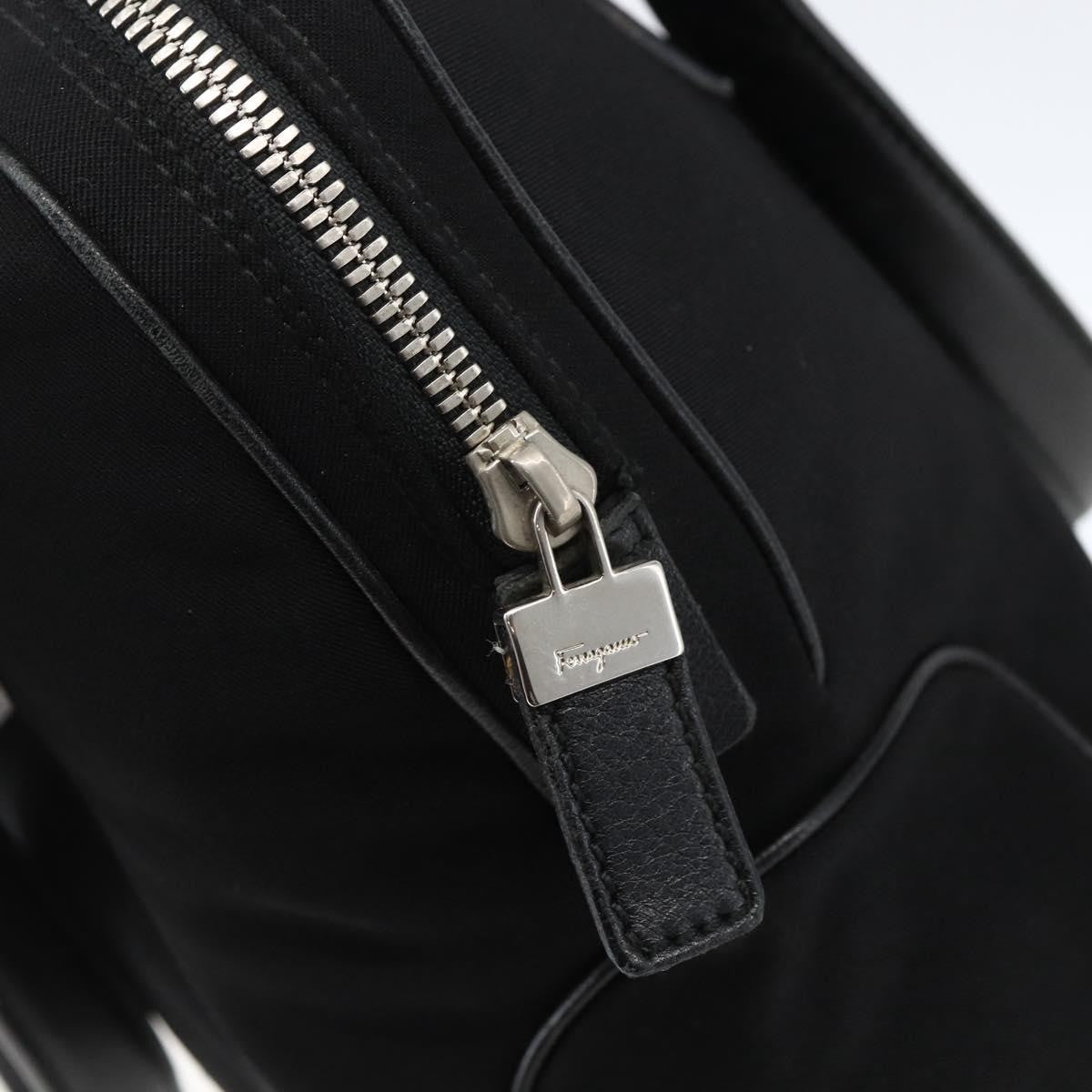 Salvatore Ferragamo Vintage Handbag Nylon Black Nylon Handbag (Pre-Owned)