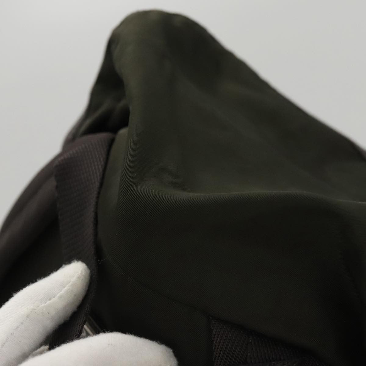 Prada Double Front Pocket Backpack Tessuto Khaki Nylon Backpack Bag (Pre-Owned)