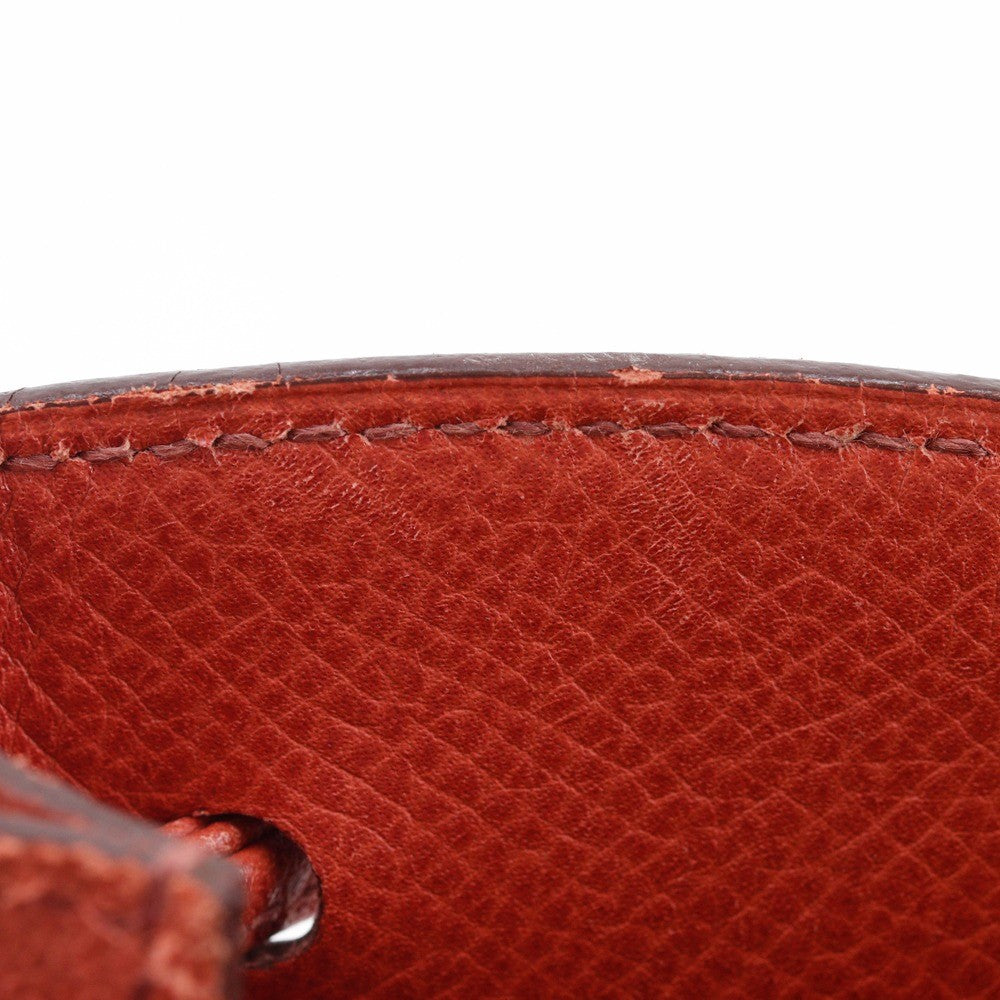 Hermes Vespa Pouch Leather Orange Leather Clutche & Pouche Bag (Pre-Owned)