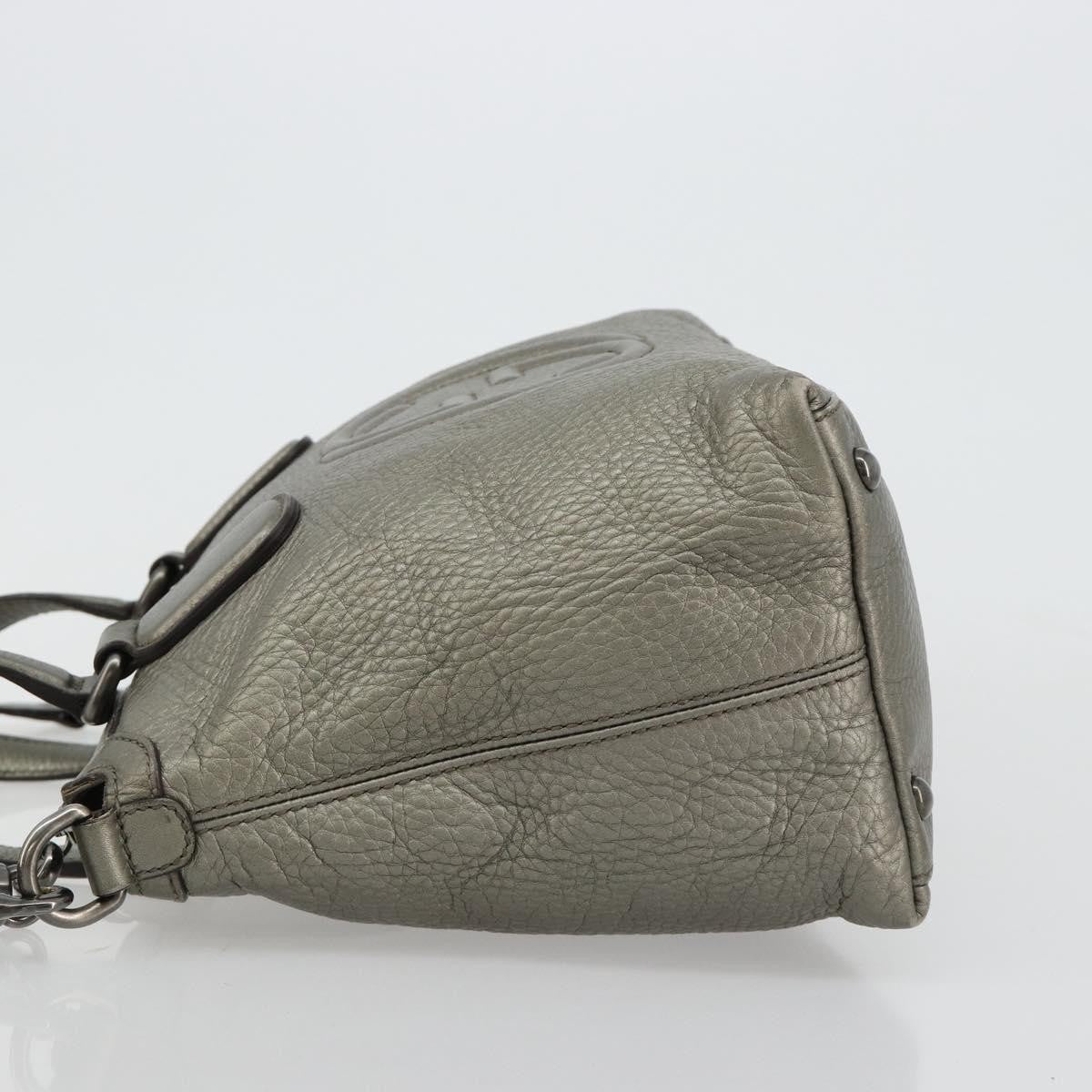 Gucci Soho Convertible Top Handle Bag Leather Silver Leather Handbag (Pre-Owned)