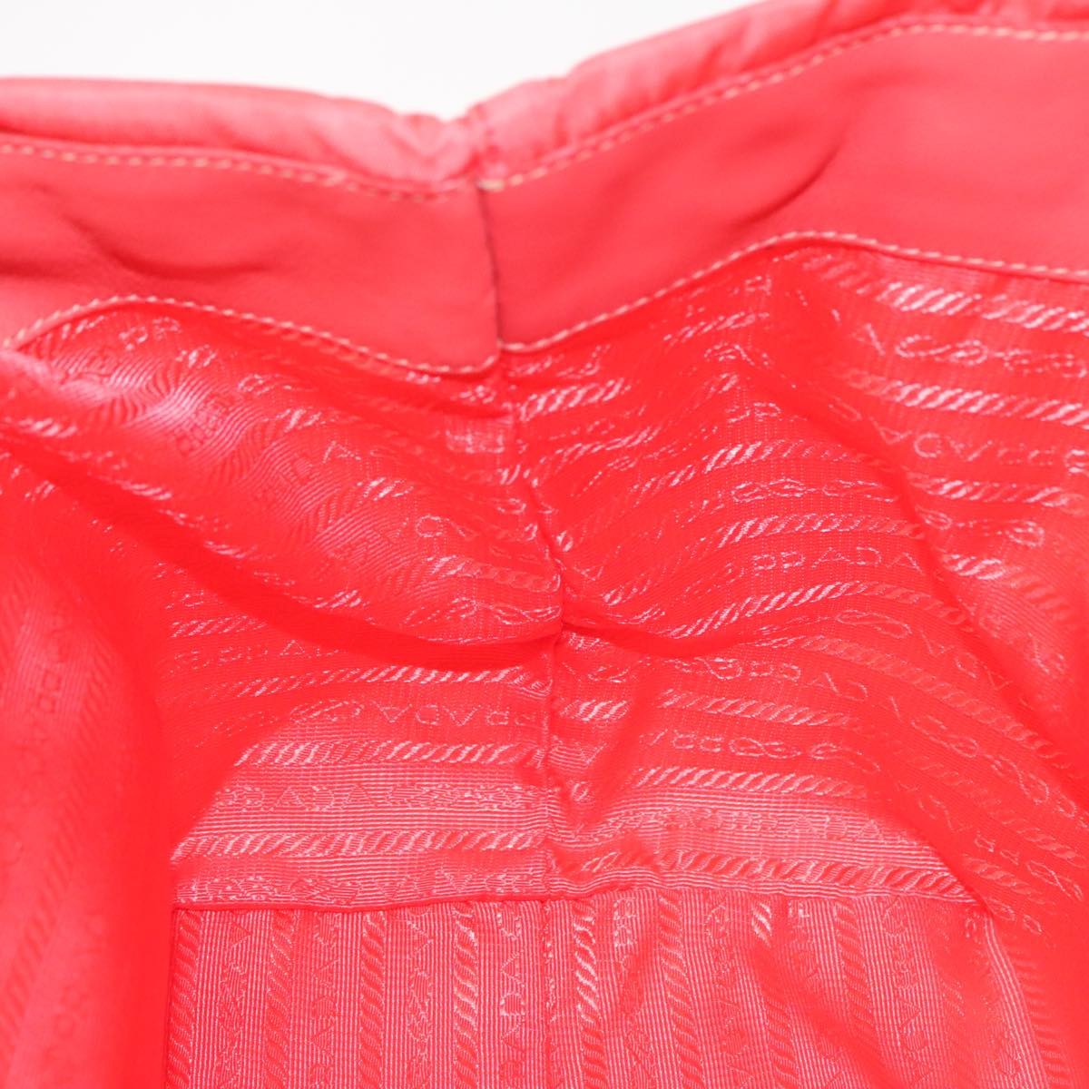 Prada Bow Tote Tessuto Orange Nylon Handbag (Pre-Owned)