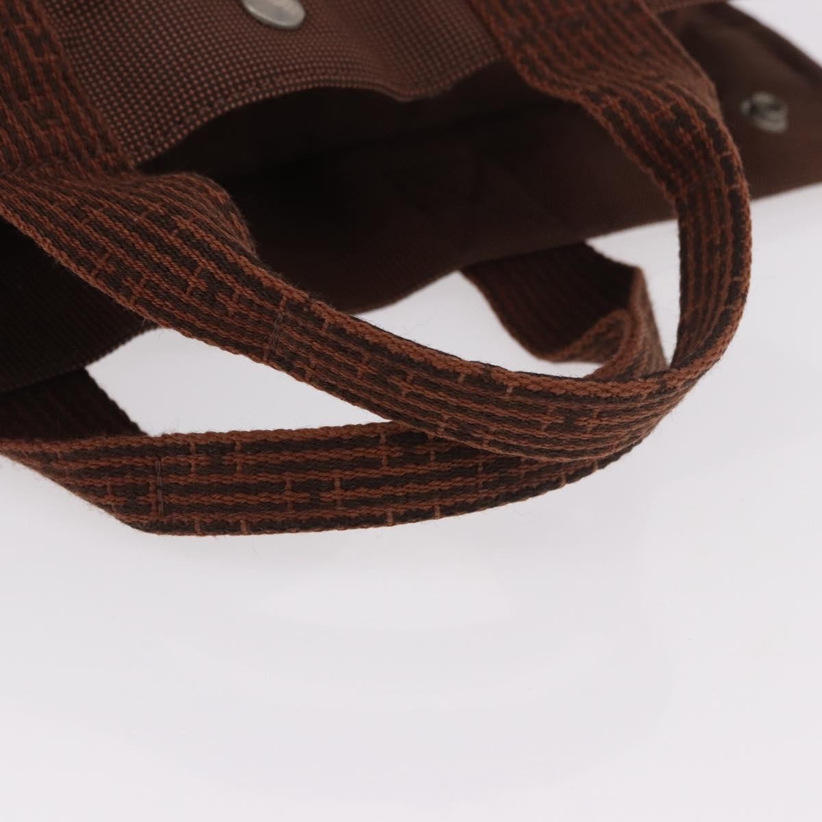 Hermes Fourre Tout Tote Canvas Brown Canvas Tote Bag Bag (Pre-Owned)