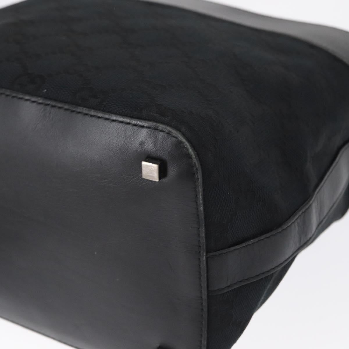 Gucci Vintage Shoulder Bag Gg Canvas And Leather Black Canvas Shoulder Bag Bag (Pre-Owned)