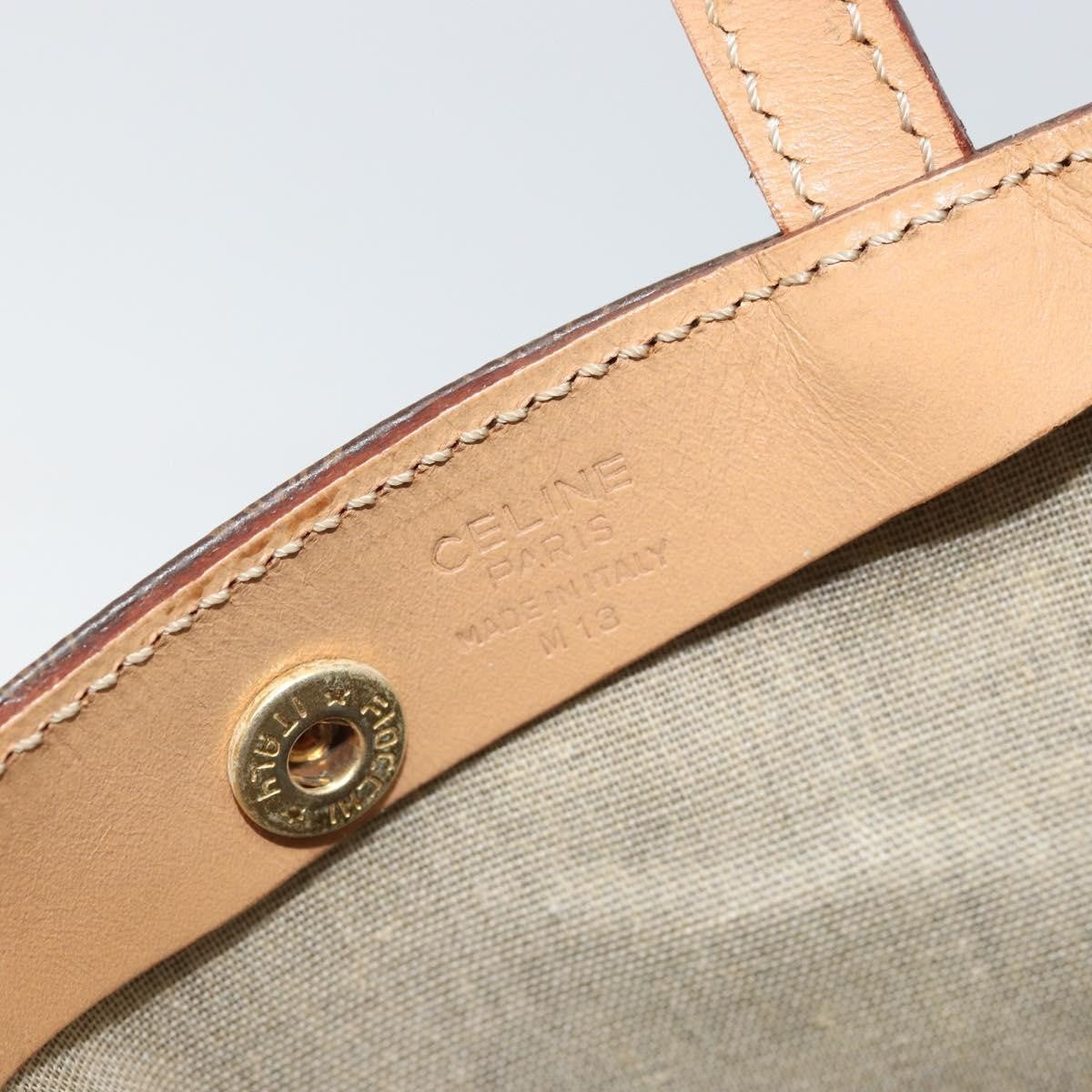 Celine Vintage Macadam Tote Bag Canvas And Leather Brown Canvas Tote Bag Bag (Pre-Owned)