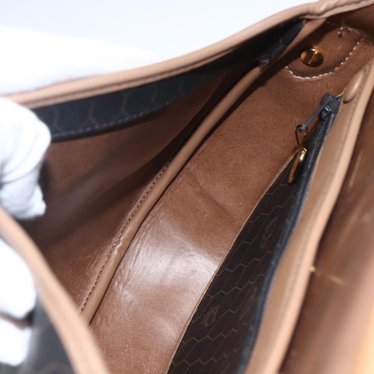 Christian Dior Vintage Honeycomb Shoulder Bag Canvas And Leather Black Canvas Shoulder Bag Bag (Pre-Owned)
