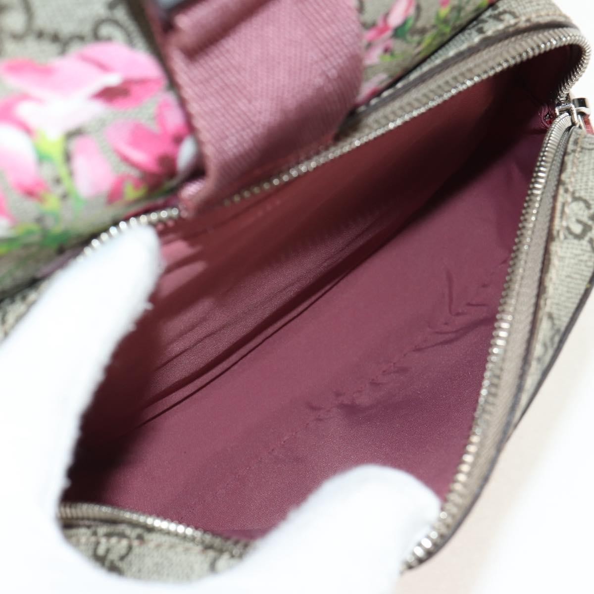 Gucci Buckle Backpack Blooms Print Gg Coated Canvas Beige Canvas Backpack Bag (Pre-Owned)