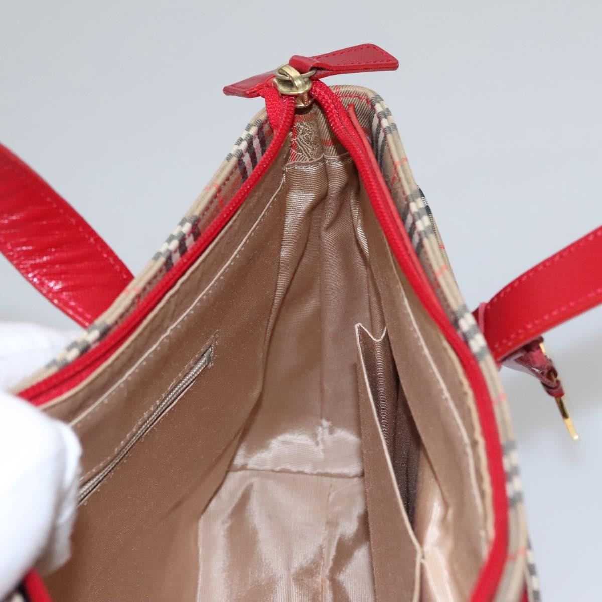 Burberry Nova Check Handbag Nova Check Canvas And Leather Beige Canvas Handbag (Pre-Owned)