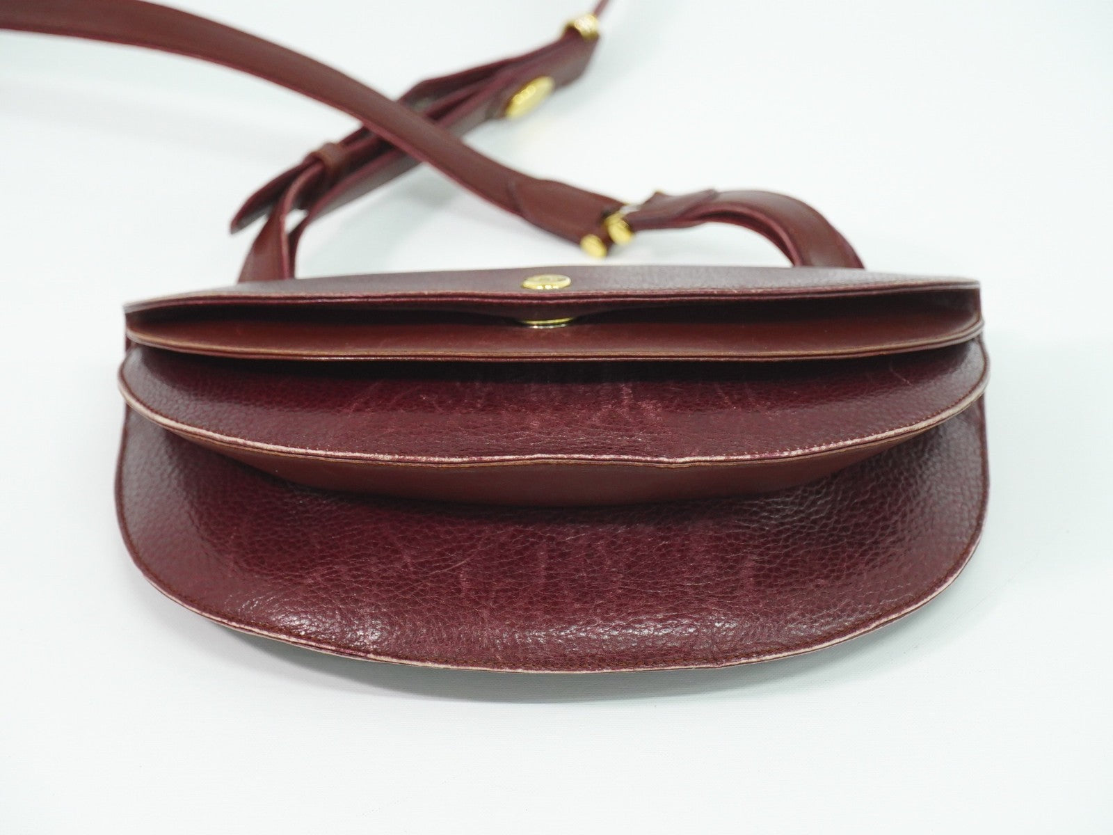 Cartier Must De Cartier Shoulder Bag Leather Burgundy Leather Shoulder Bag Bag (Pre-Owned)