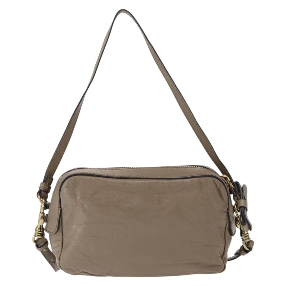 Chloe Vintage Shoulder Bag Leather Gray Leather Shoulder Bag Bag (Pre-Owned)
