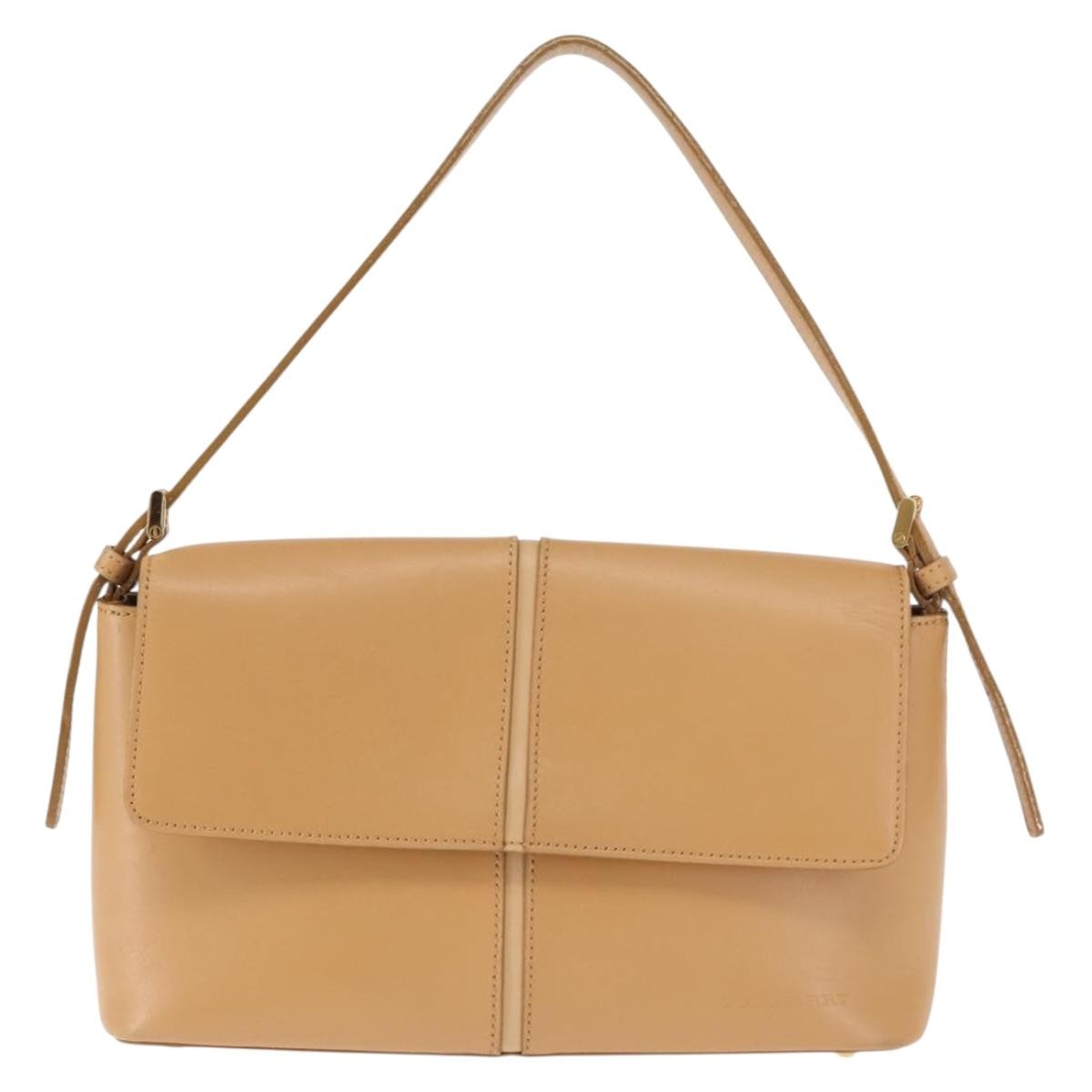 Burberry Shoulder Bag Leather Beige Leather Shoulder Bag Bag (Pre-Owned)