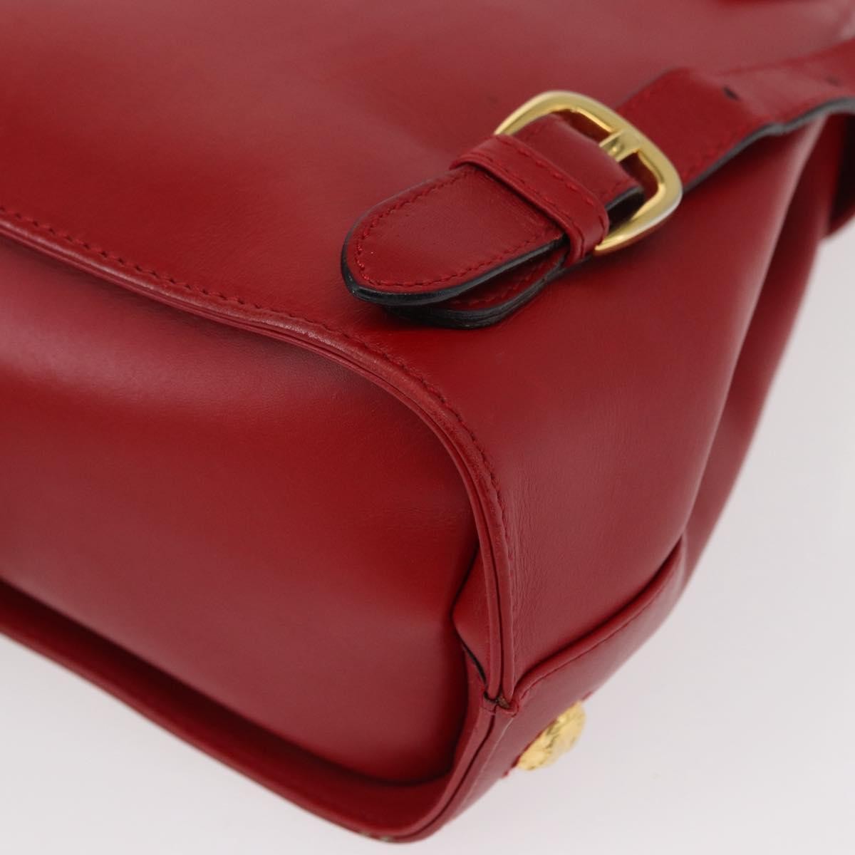 Salvatore Ferragamo Vintage Backpack Leather Red Leather Backpack Bag (Pre-Owned)