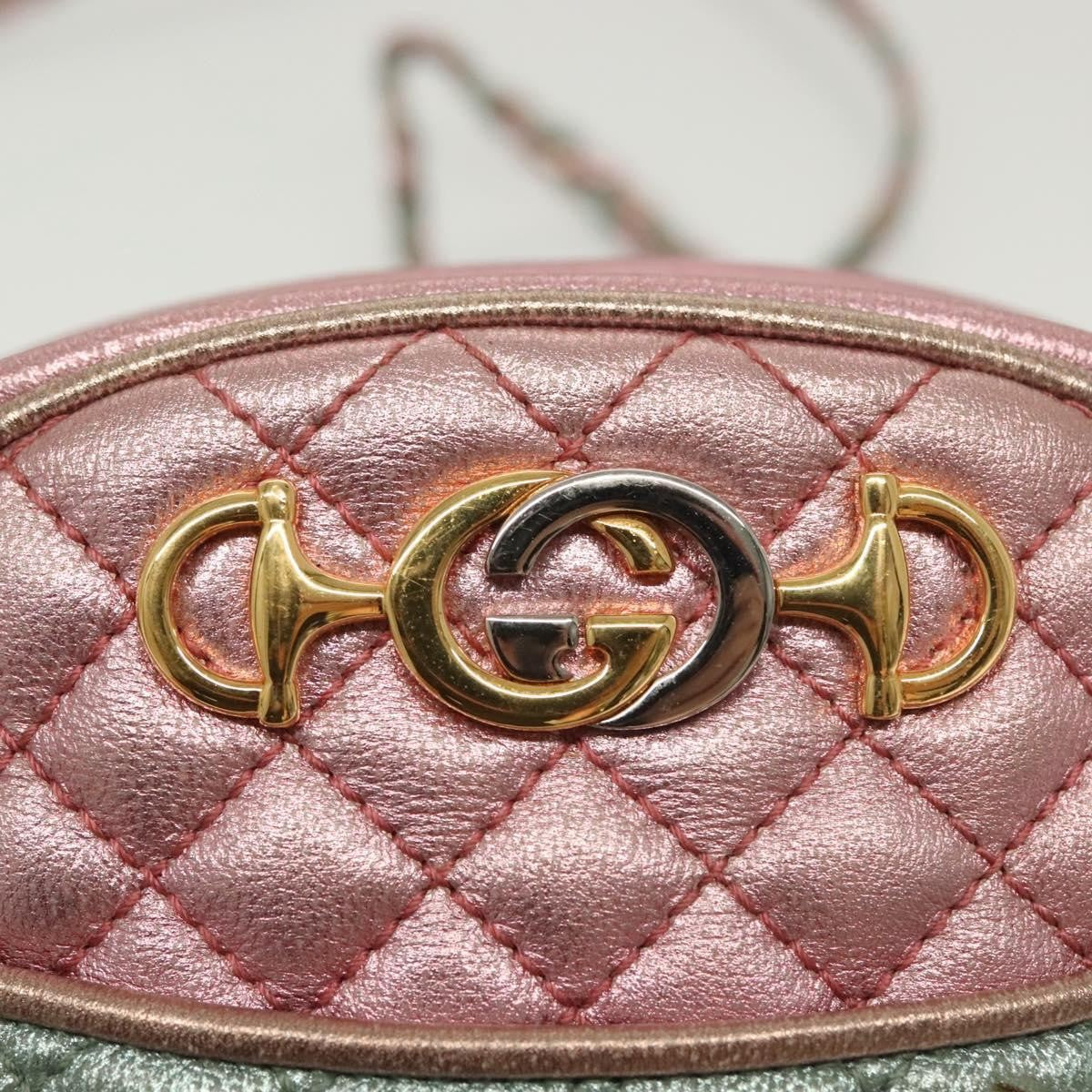 Gucci Trapuntata Camera Shoulder Bag Quilted Laminated Leather Multicolour Leather Shoulder Bag Bag (Pre-Owned)