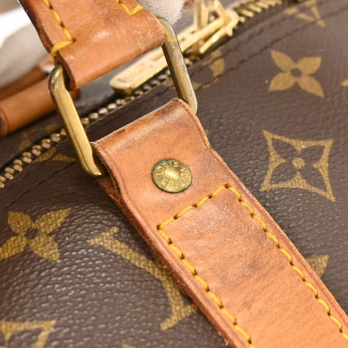 Louis Vuitton Keepall Bag Monogram Canvas Brown Canvas Travel Bag Bag (Pre-Owned)