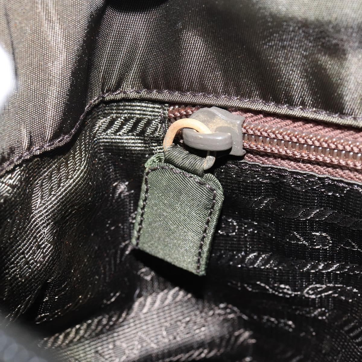 Prada Vintage Zip Tote Tessuto Khaki Nylon Tote Bag Bag (Pre-Owned)