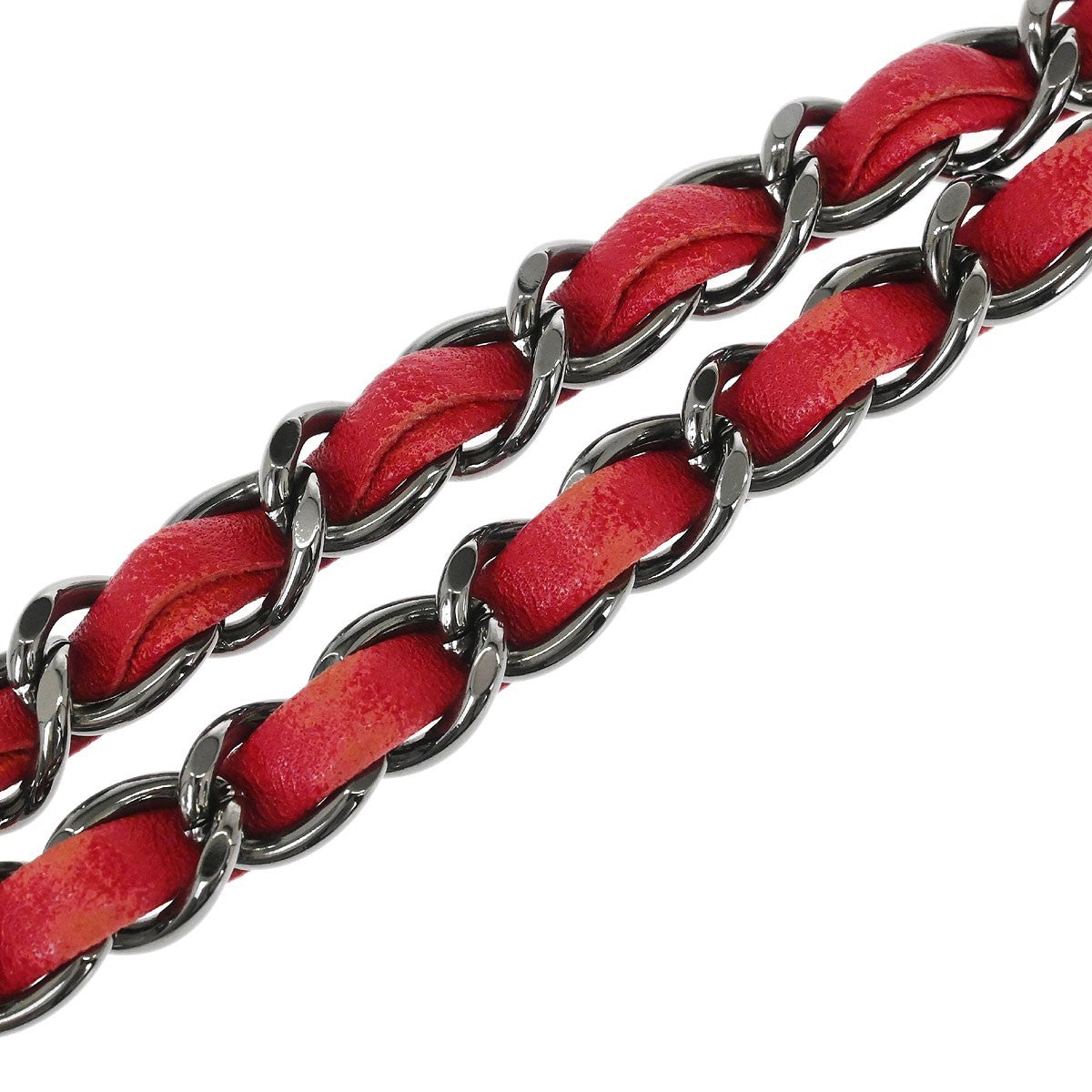 Chanel Vintage Chain Shoulder Bag Cotton Red Cotton Shoulder Bag Bag (Pre-Owned)