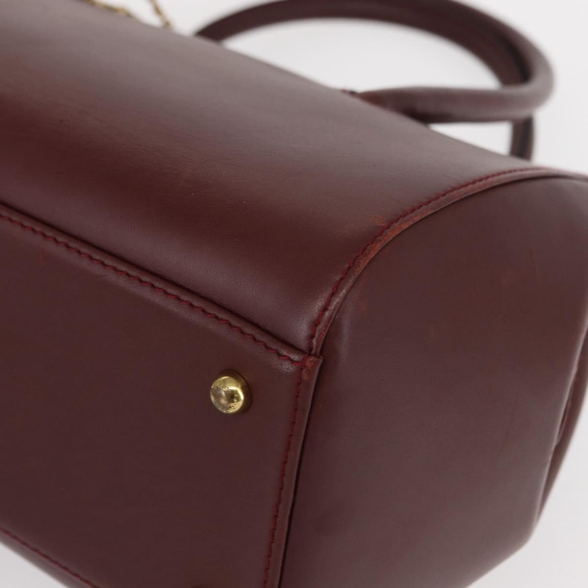 Cartier Must De Cartier Leather Burgundy Leather Handbag (Pre-Owned)
