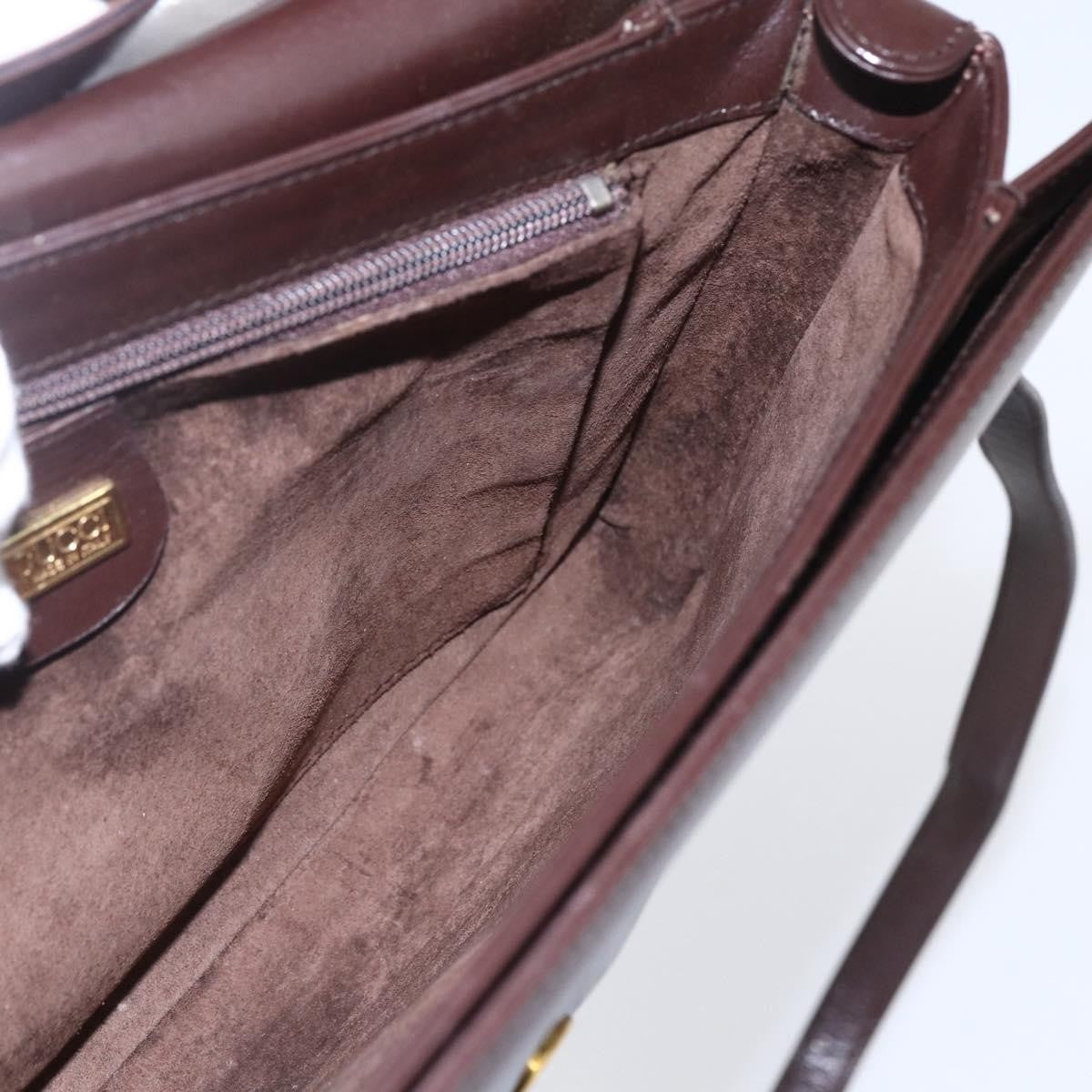 Gucci Vintage Shoulder Bag Leather Brown Leather Shoulder Bag Bag (Pre-Owned)