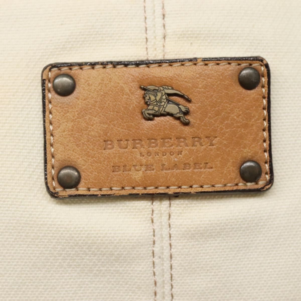 Burberry Blue Label Shoulder Bag Canvas White Canvas Shoulder Bag Bag (Pre-Owned)
