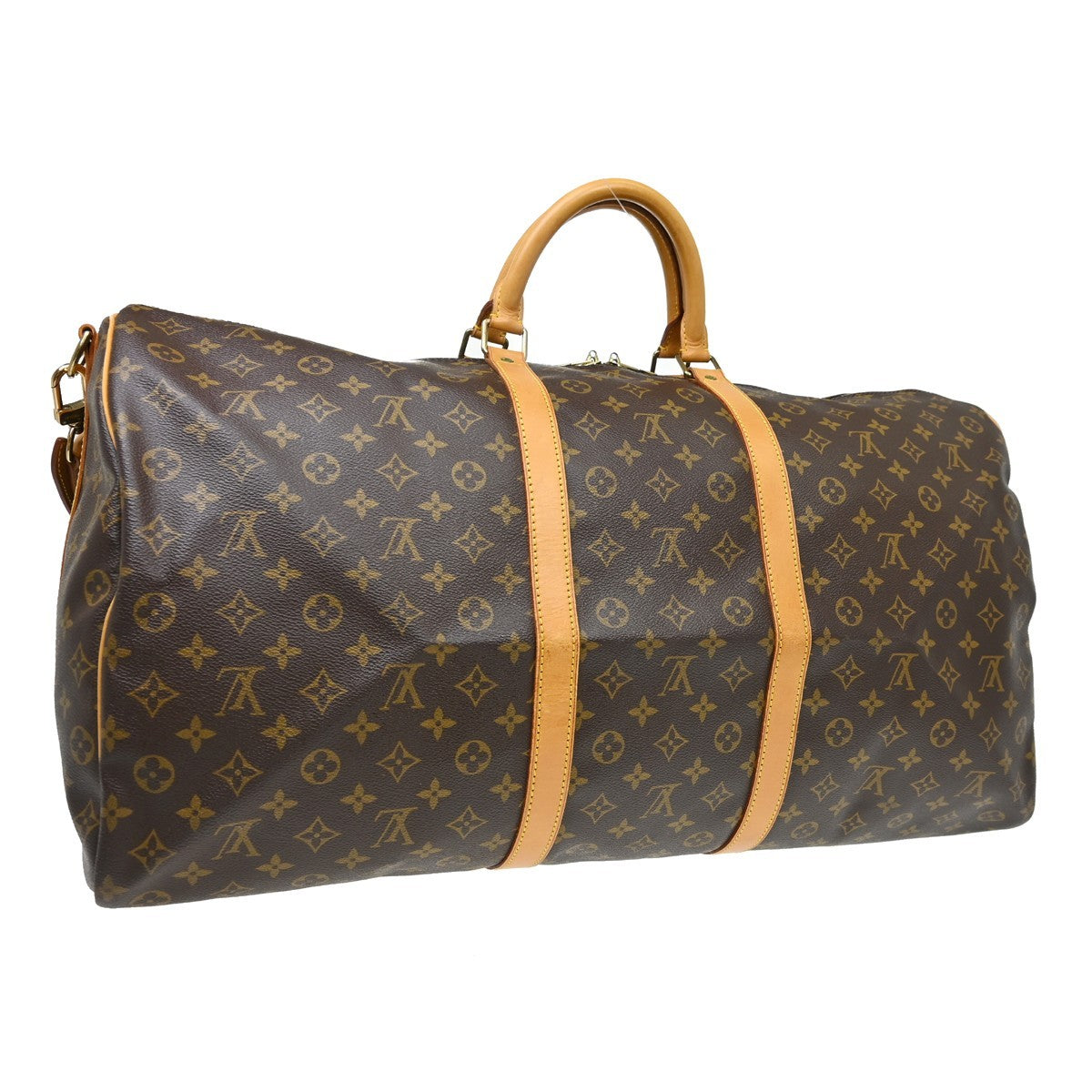 Louis Vuitton Keepall Bandouliere Bag Monogram Canvas Brown Canvas Travel Bag Bag (Pre-Owned)