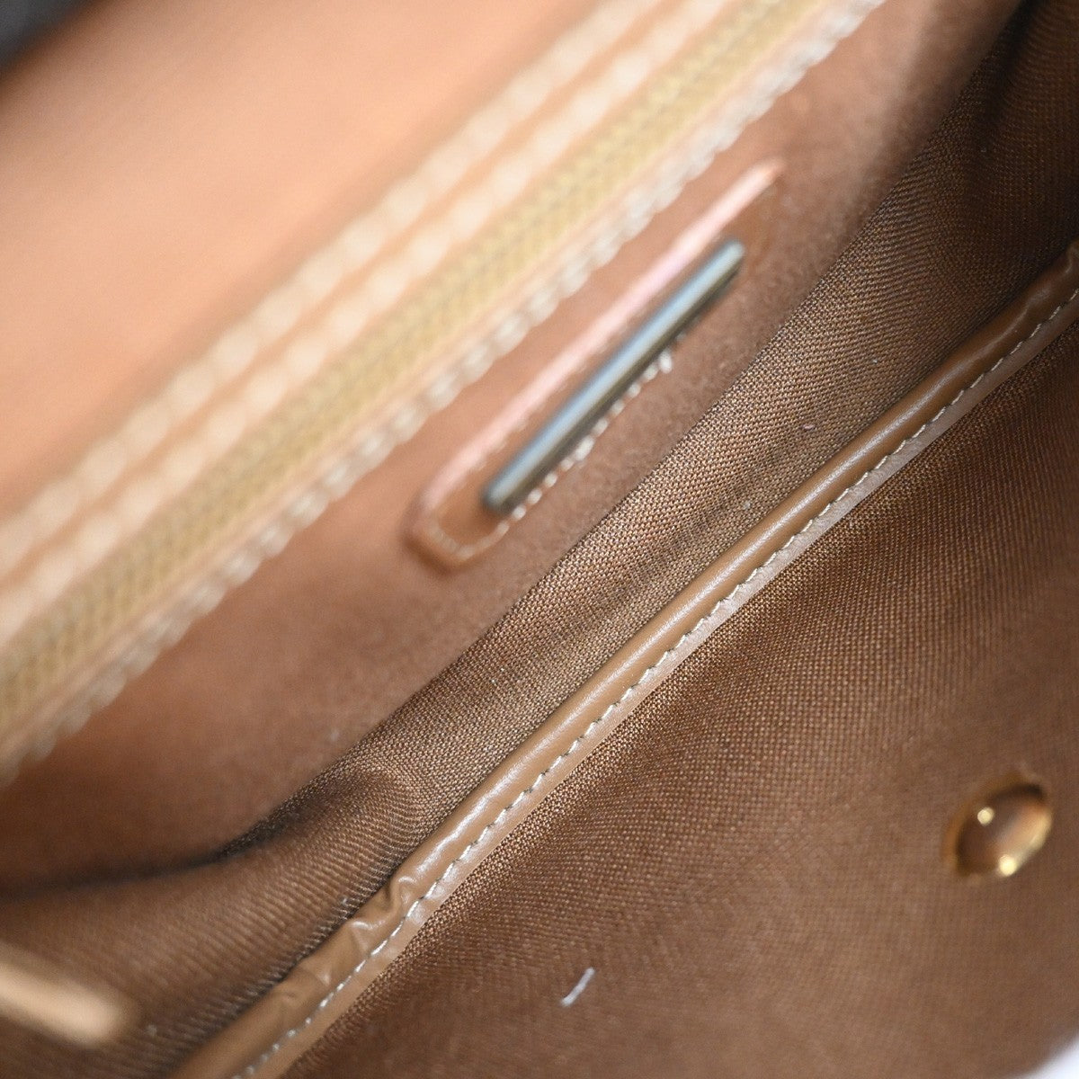 Christian Dior Vintage Honeycomb Shoulder Bag Canvas And Leather Brown Pvc Shoulder Bag Bag (Pre-Owned)