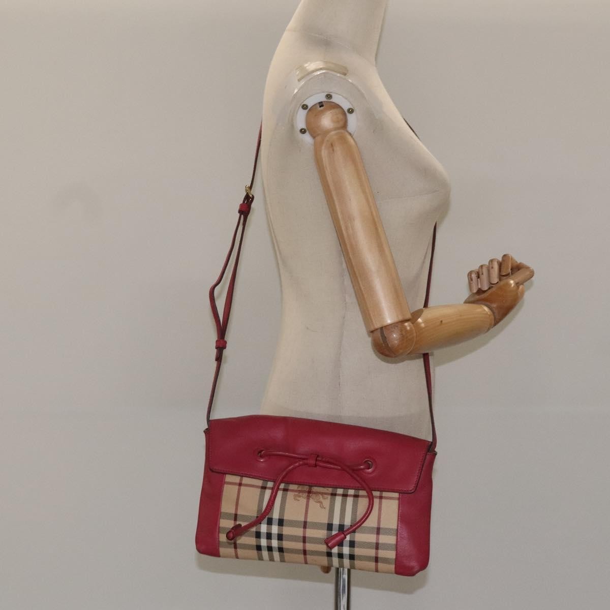 Burberry Nova Check Shoulder Bag Canvas And Leather Beige Pvc Shoulder Bag Bag (Pre-Owned)