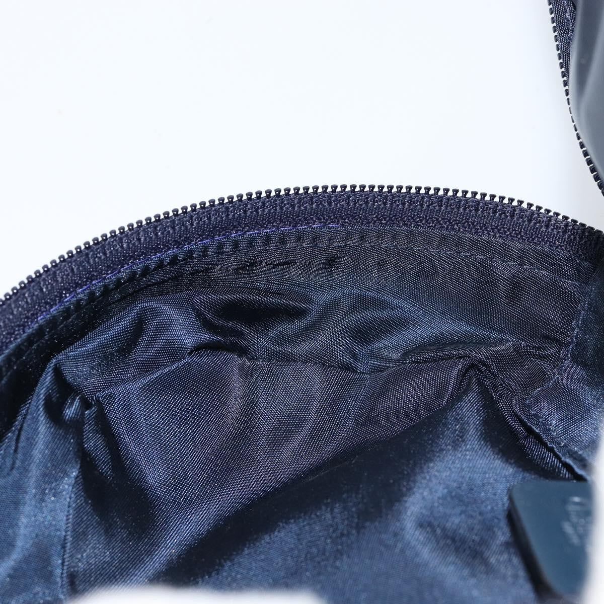 Christian Dior Vintage Saddle Coin Purse Diorissimo Canvas Navy Canvas Clutche & Pouche Bag (Pre-Owned)
