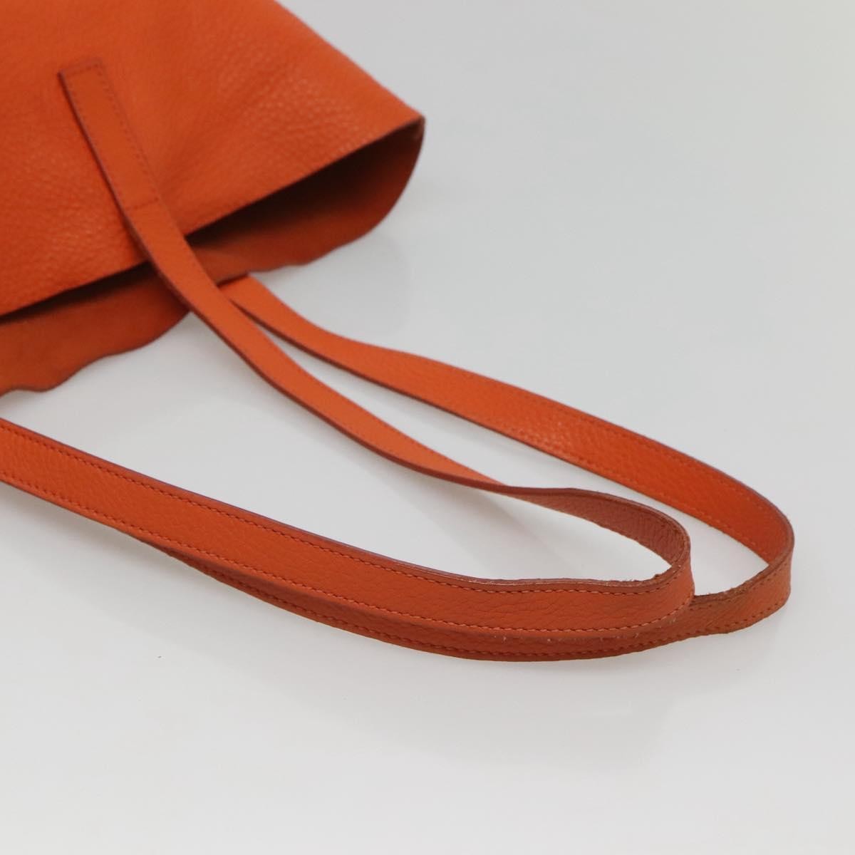 Prada Vintage Tote Leather Orange Leather Tote Bag Bag (Pre-Owned)