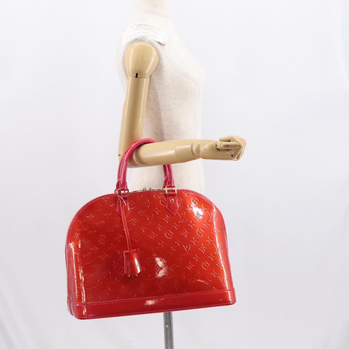 Louis Vuitton Alma Handbag Monogram Vernis Red Patent_Leather Handbag (Pre-Owned)