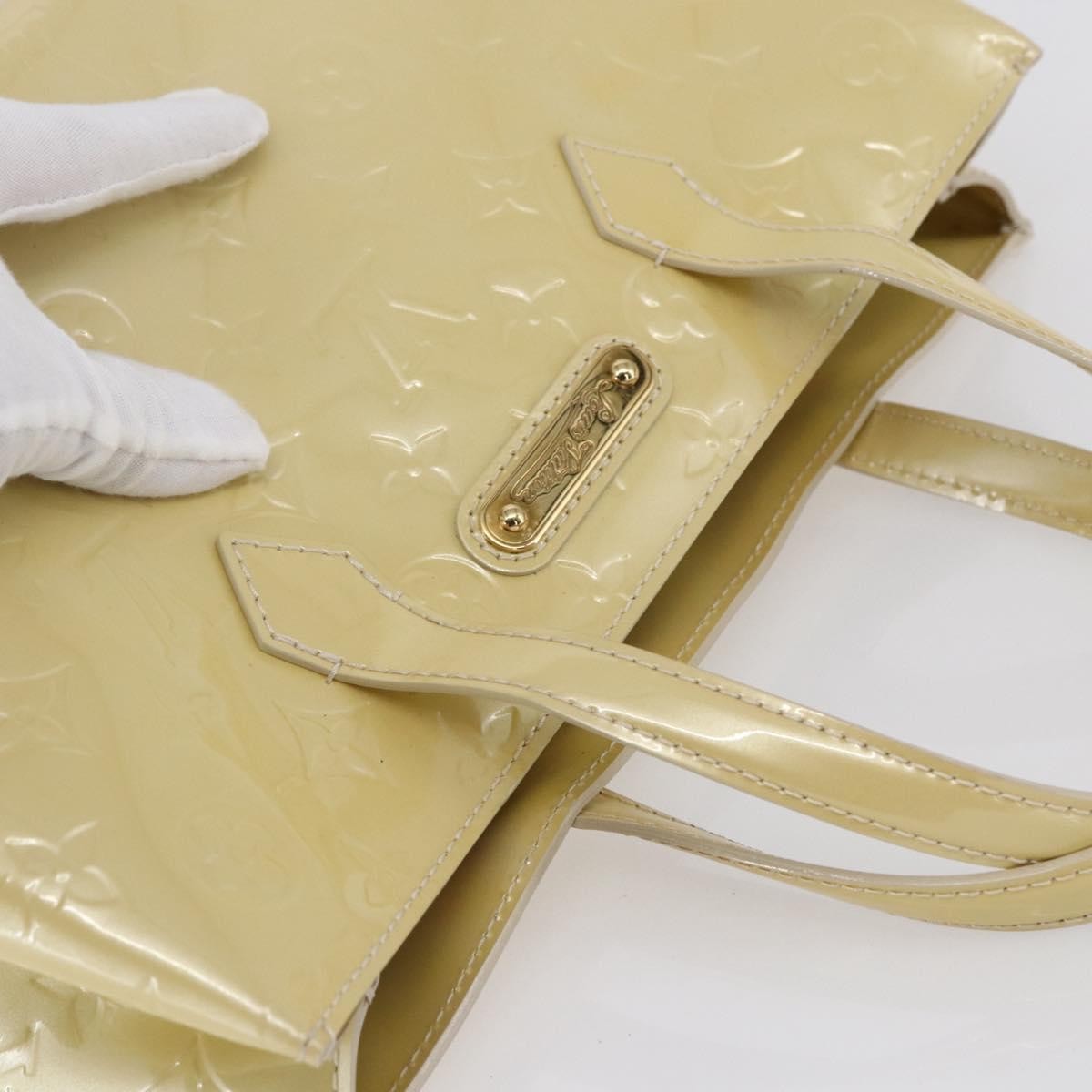 Louis Vuitton Wilshire Handbag Monogram Vernis Beige Patent_Leather Handbag (Pre-Owned)