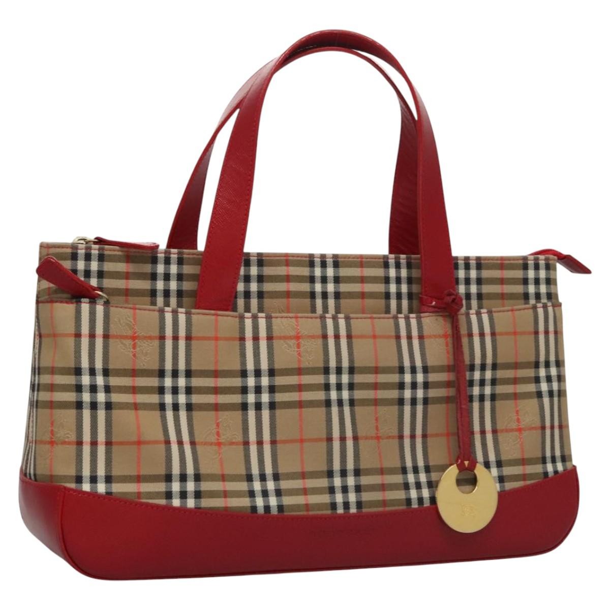 Burberry Nova Check Handbag Nova Check Canvas And Leather Beige Canvas Handbag (Pre-Owned)