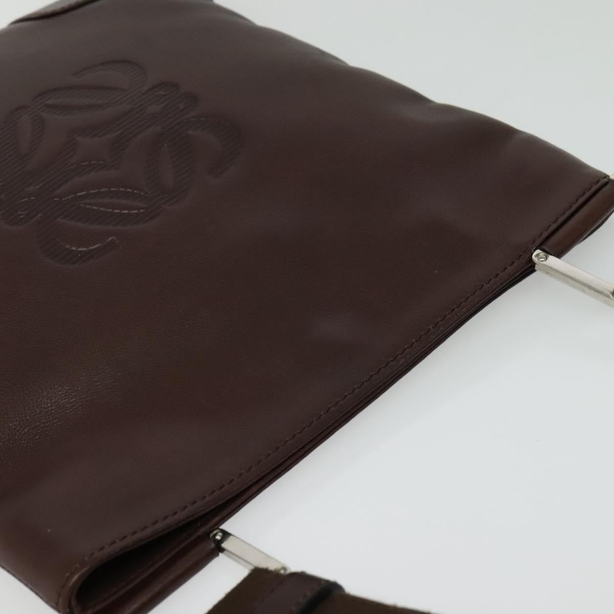 Loewe Anagram Shoulder Bag Leather Brown Leather Shoulder Bag Bag (Pre-Owned)