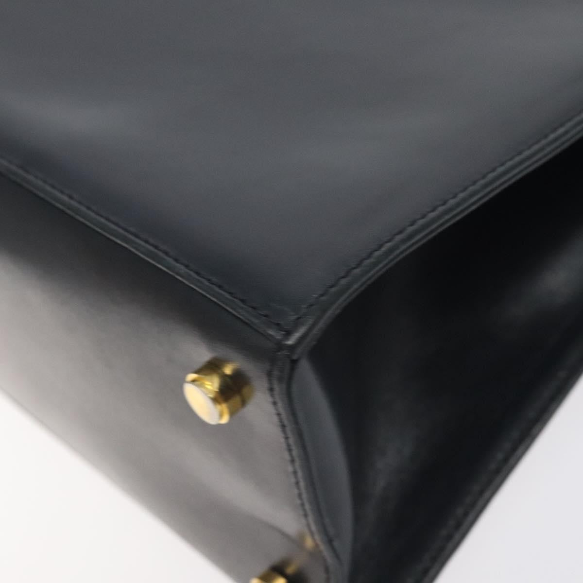 Salvatore Ferragamo Vintage Handbag Leather Black Leather Handbag (Pre-Owned)