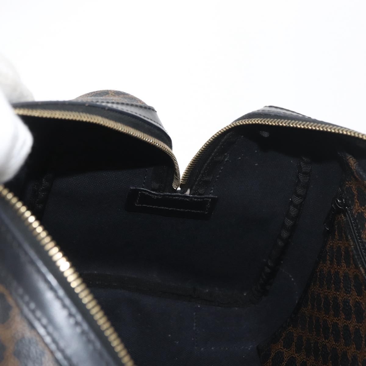 Celine Vintage Duffle Bag Macadam Coated Canvas Black Canvas Handbag (Pre-Owned)