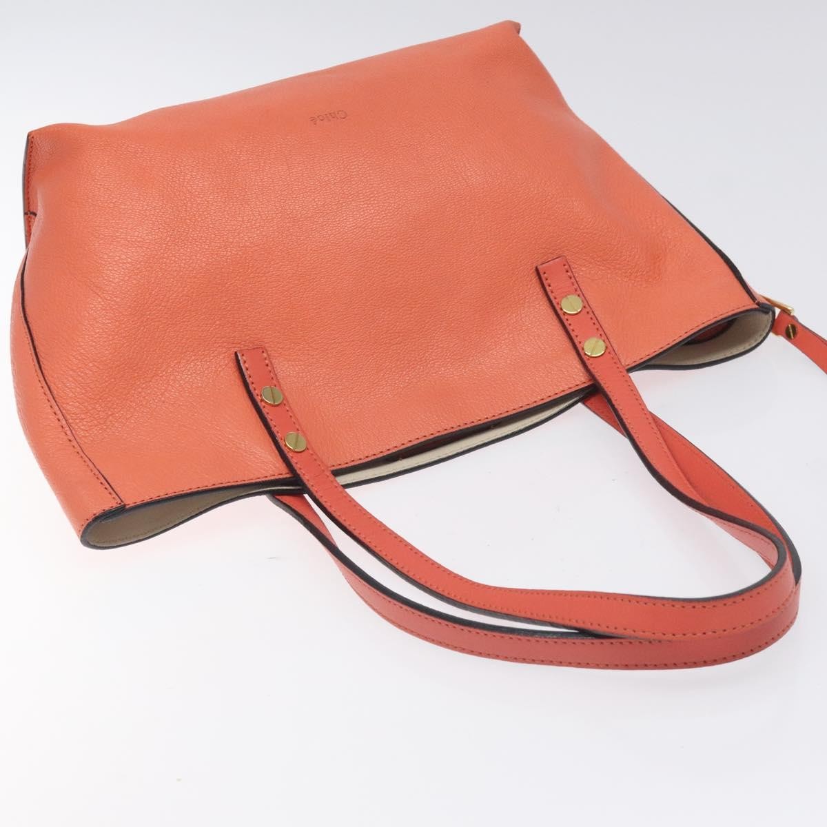 Chloe Dilan Tote Leather Orange Leather Bag (Pre-Owned)