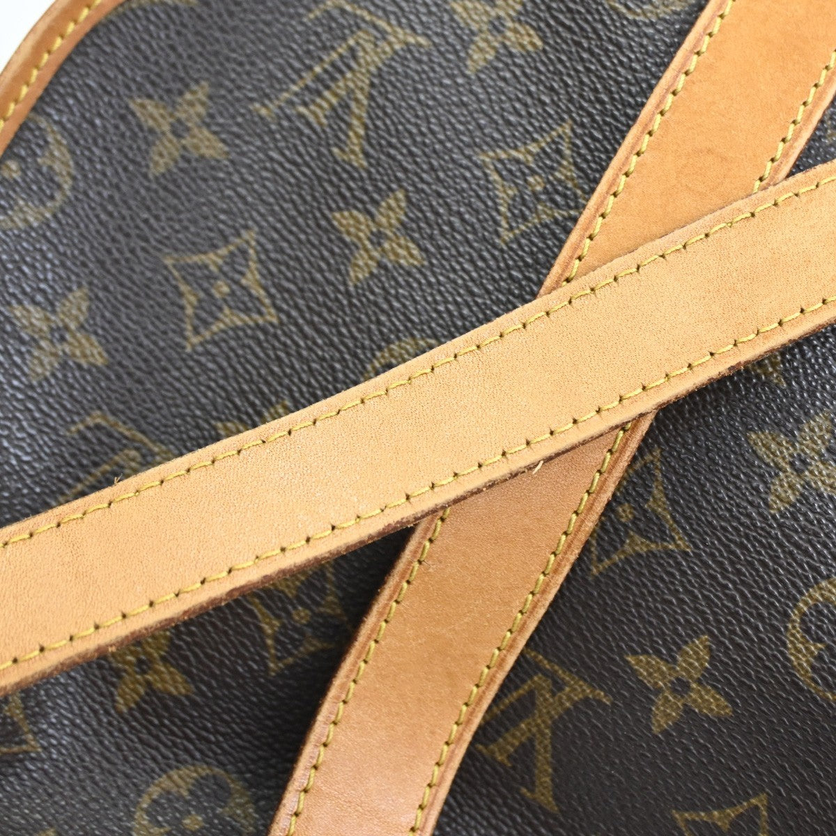 Louis Vuitton Saumur Handbag Monogram Canvas Brown Leather Shoulder Bag Bag (Pre-Owned)