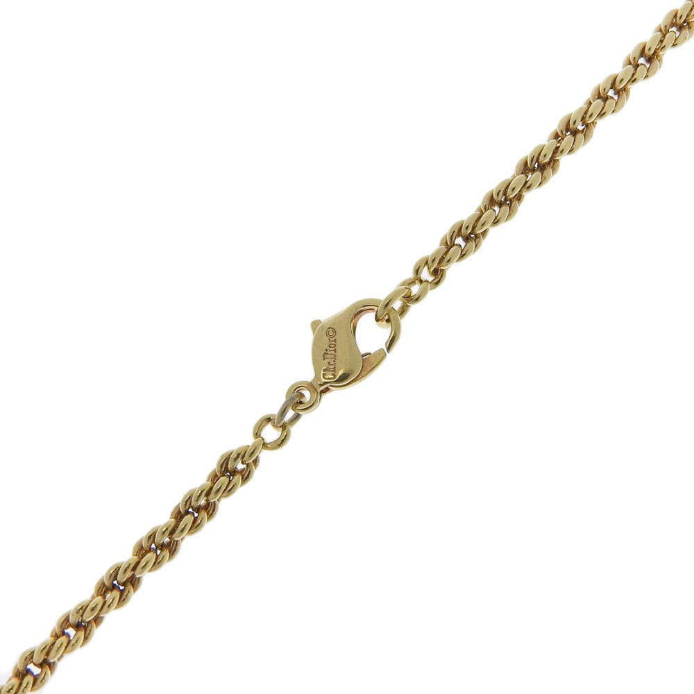 Christian Dior Vintage Circle Pendant Necklace Metal With Crystals Gold Gold_Plated Necklace Jewelry (Pre-Owned)