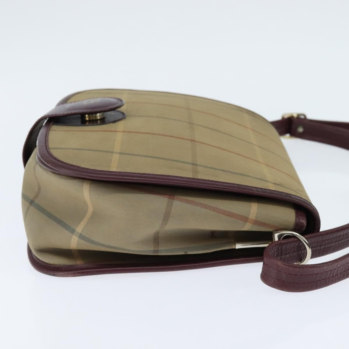 Burberry Nova Check Shoulder Bag Canvas Beige Canvas Shoulder Bag Bag (Pre-Owned)