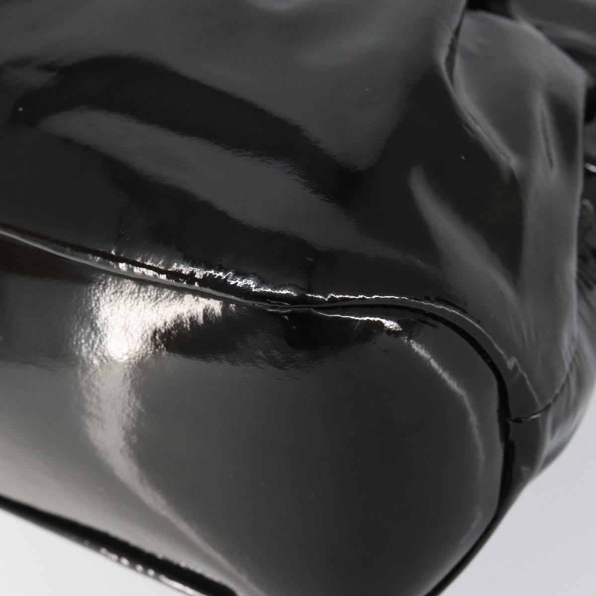 Salvatore Ferragamo Vintage Tote Bag Patent Leather Black Patent_Leather Tote Bag Bag (Pre-Owned)