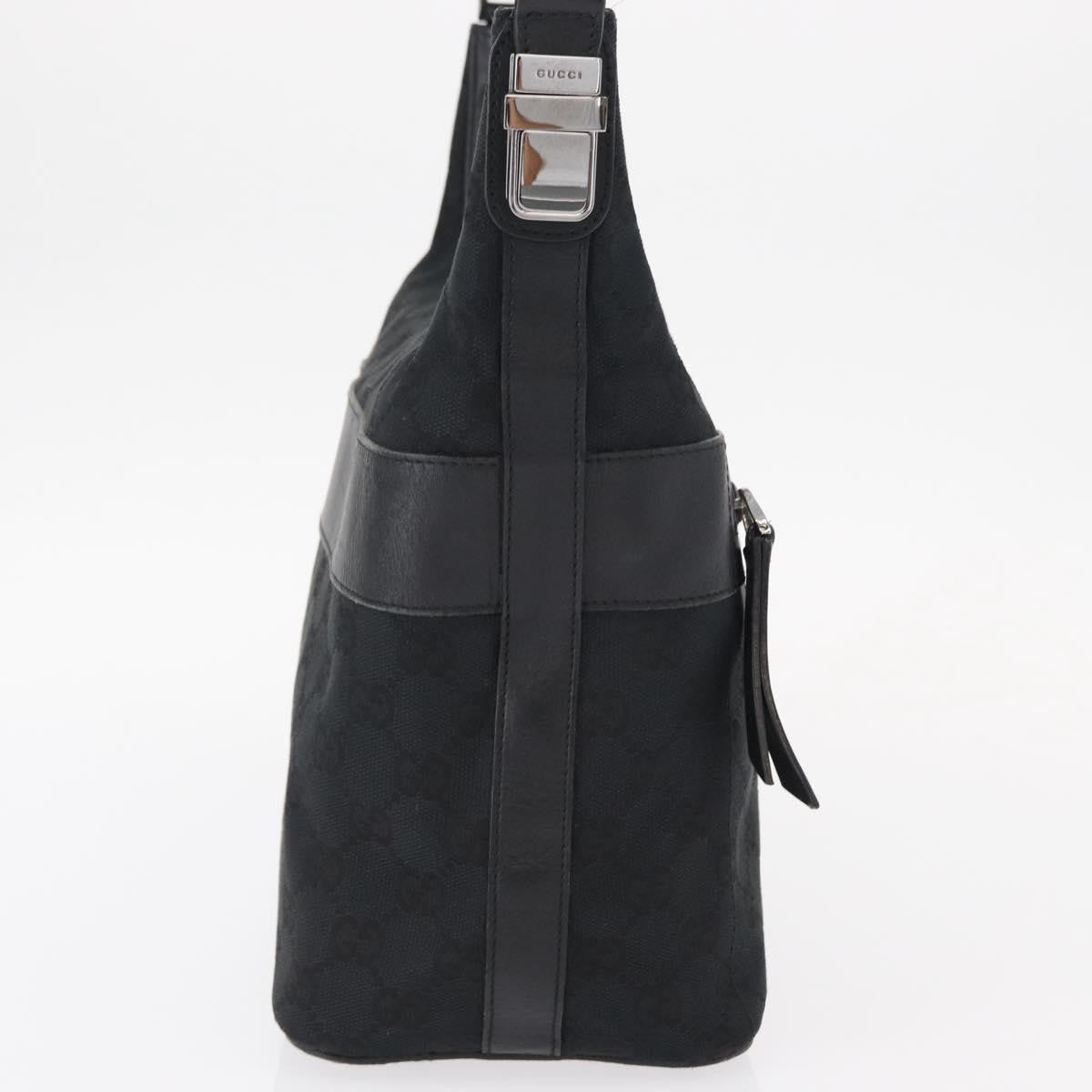 Gucci Vintage Shoulder Bag Gg Canvas And Leather Black Canvas Shoulder Bag Bag (Pre-Owned)