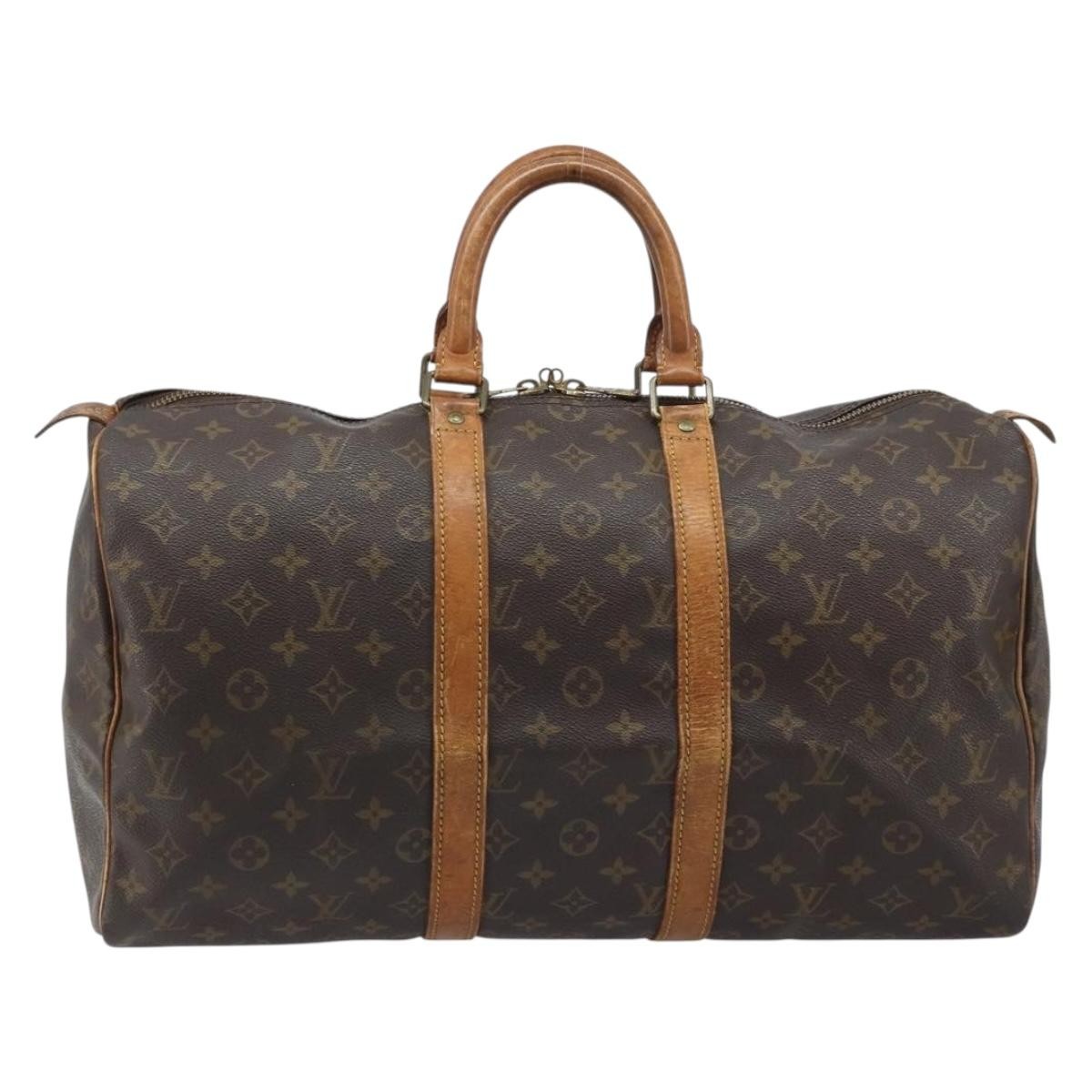 Louis Vuitton Keepall Bag Monogram Canvas Brown Canvas Travel Bag Bag (Pre-Owned)