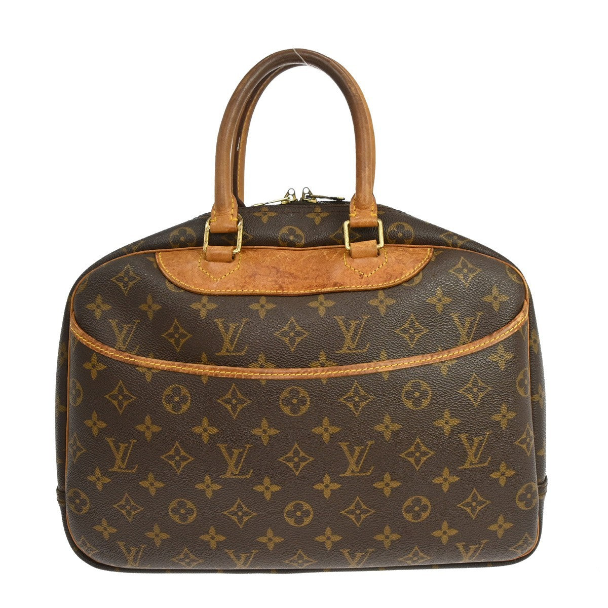Louis Vuitton Deauville Handbag Monogram Canvas Brown Canvas Handbag (Pre-Owned)