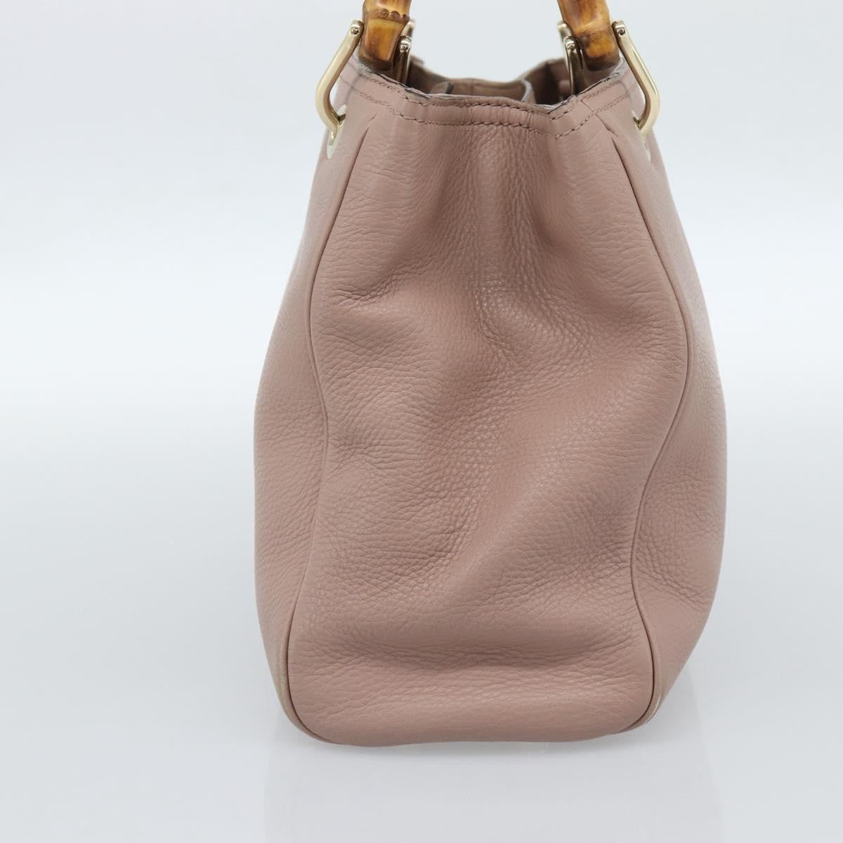 Gucci Bamboo Shopper Tote Leather Pink Leather Tote Bag Bag (Pre-Owned)